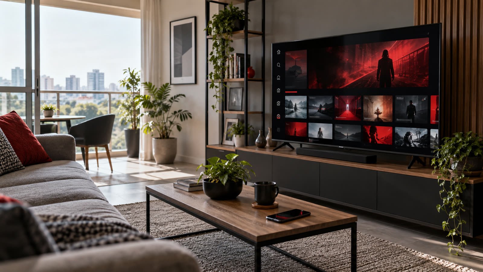 Consumidor analisando compra de serviço de TV online